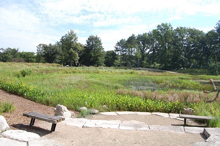 The Morton Arboretum: Meadow Lake And Permeable Main Parking Lot ...